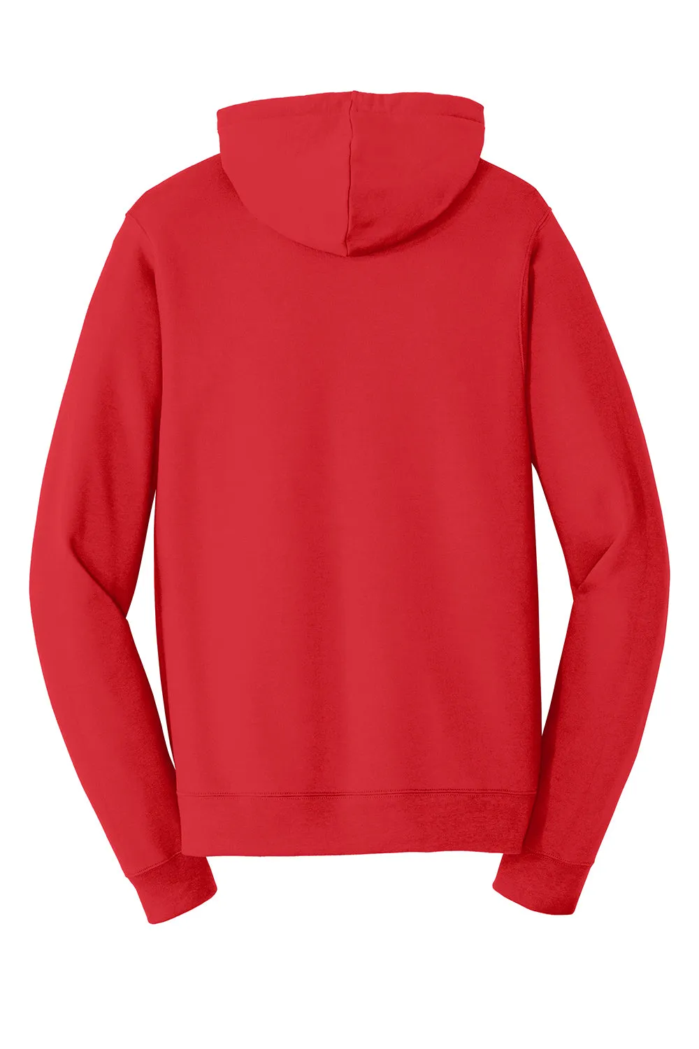 Port & Company Mens Fan Favorite Fleece Full Zip Hooded Sweatshirt Hoodie w/ Pockets - Bright Red