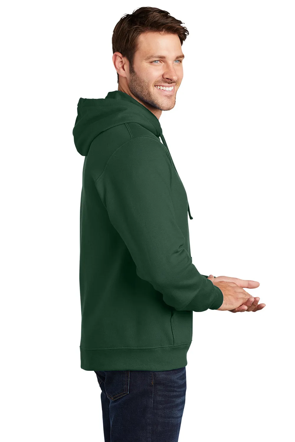 Port & Company Mens Fan Favorite Fleece Hooded Sweatshirt Hoodie w/ Pouch Pocket - Forest Green