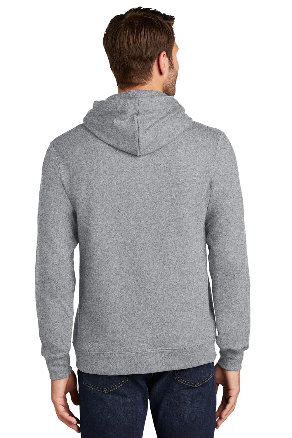 Port & Company Mens Fan Favorite Fleece Hooded Sweatshirt Hoodie w/ Pouch Pocket - Heather Grey