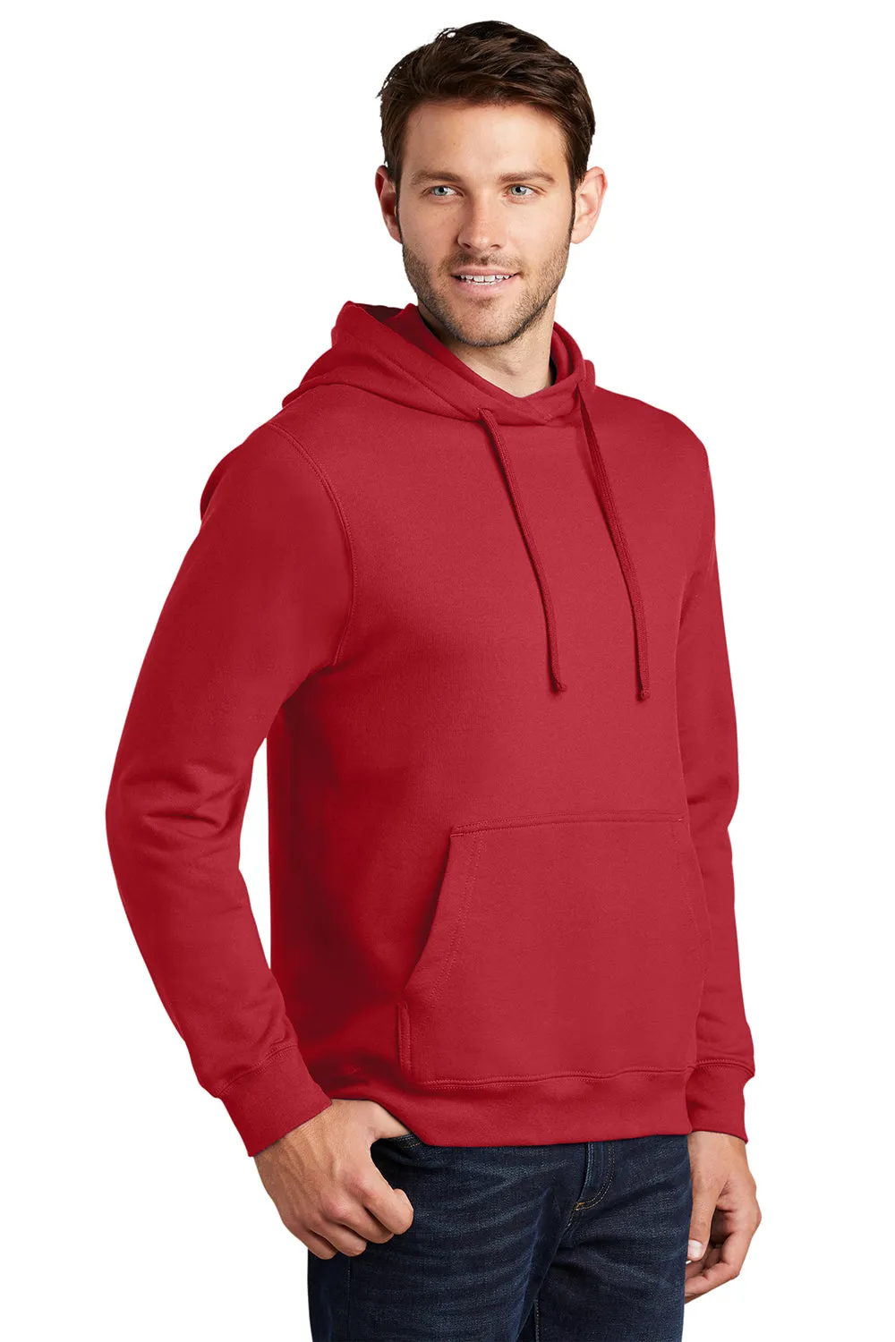 Port & Company Mens Fan Favorite Fleece Hooded Sweatshirt Hoodie w/ Pouch Pocket - Team Cardinal Red