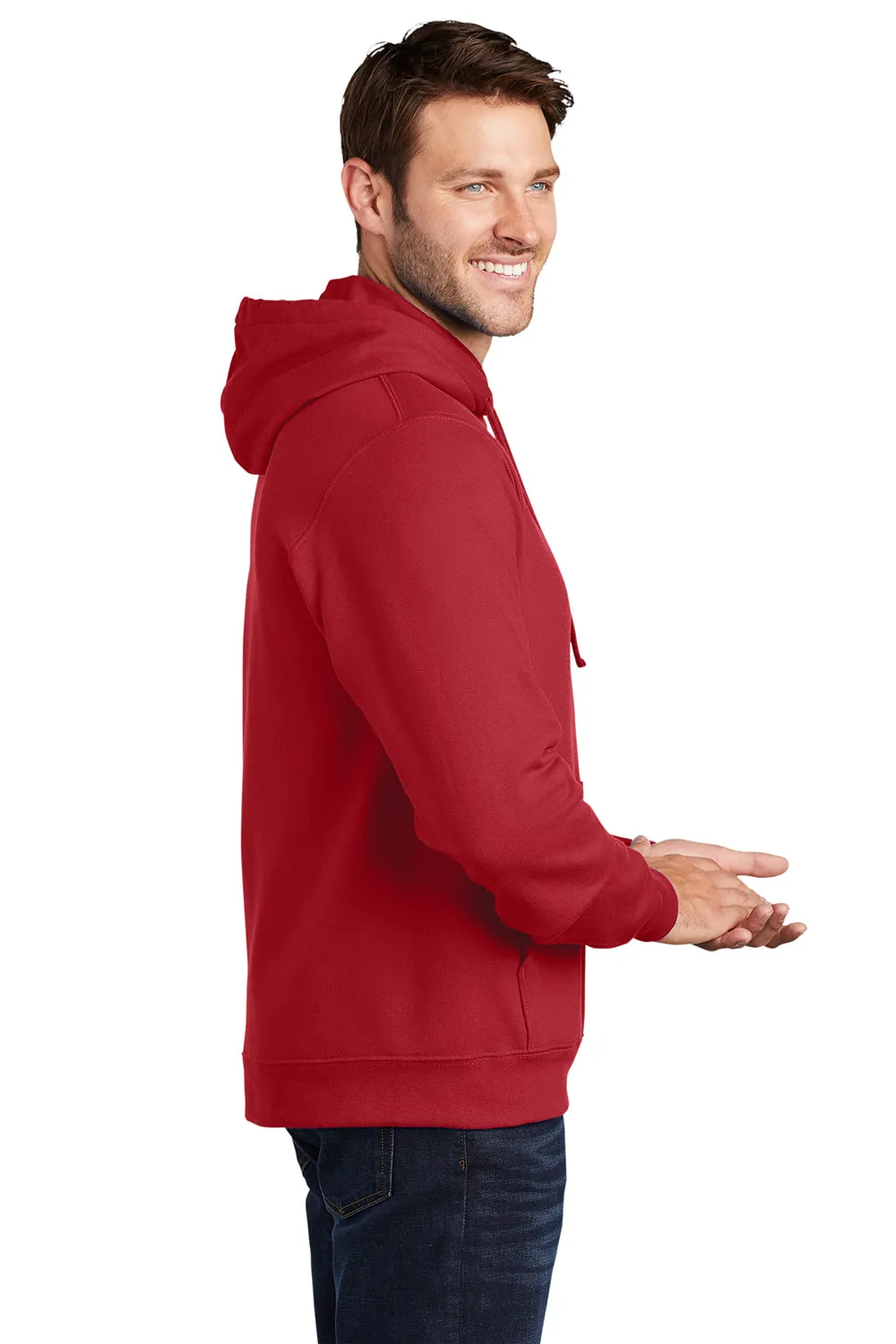 Port & Company Mens Fan Favorite Fleece Hooded Sweatshirt Hoodie w/ Pouch Pocket - Team Cardinal Red