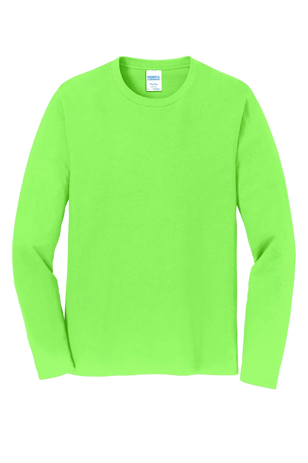 Port & Company Mens Fan Favorite Long Sleeve Crewneck T-Shirt - Flash Green