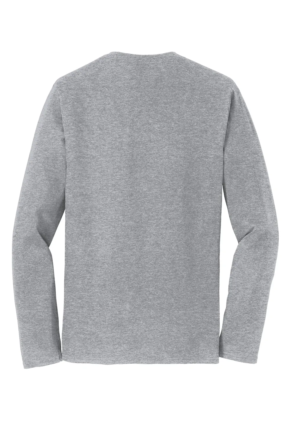 Port & Company Mens Fan Favorite Long Sleeve Crewneck T-Shirt - Heather Grey
