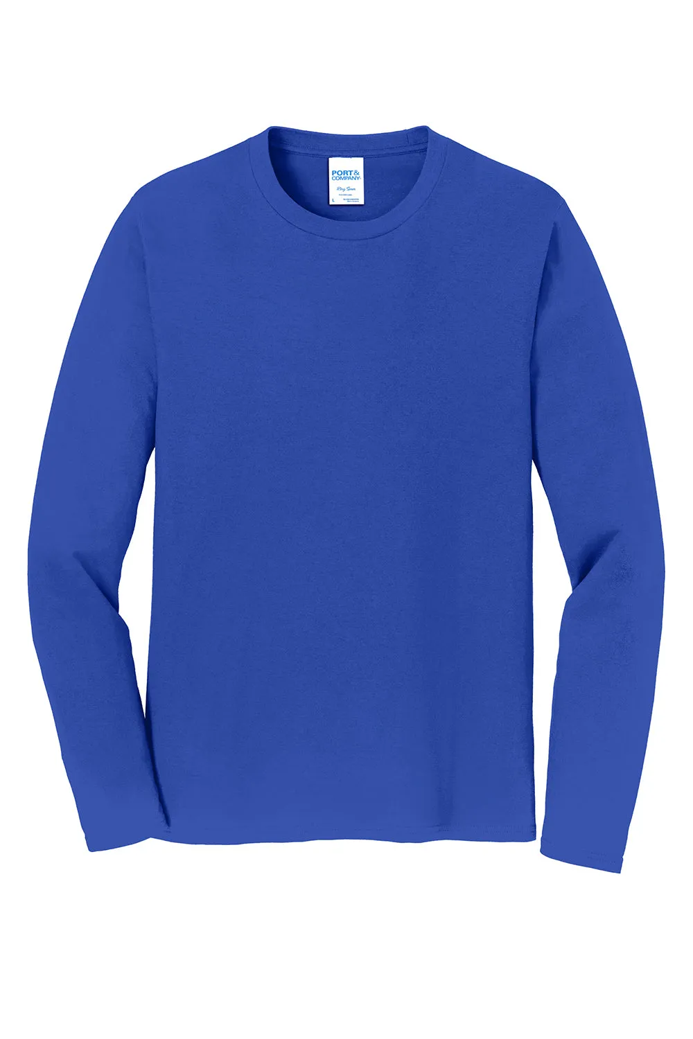 Port & Company Mens Fan Favorite Long Sleeve Crewneck T-Shirt - True Royal Blue
