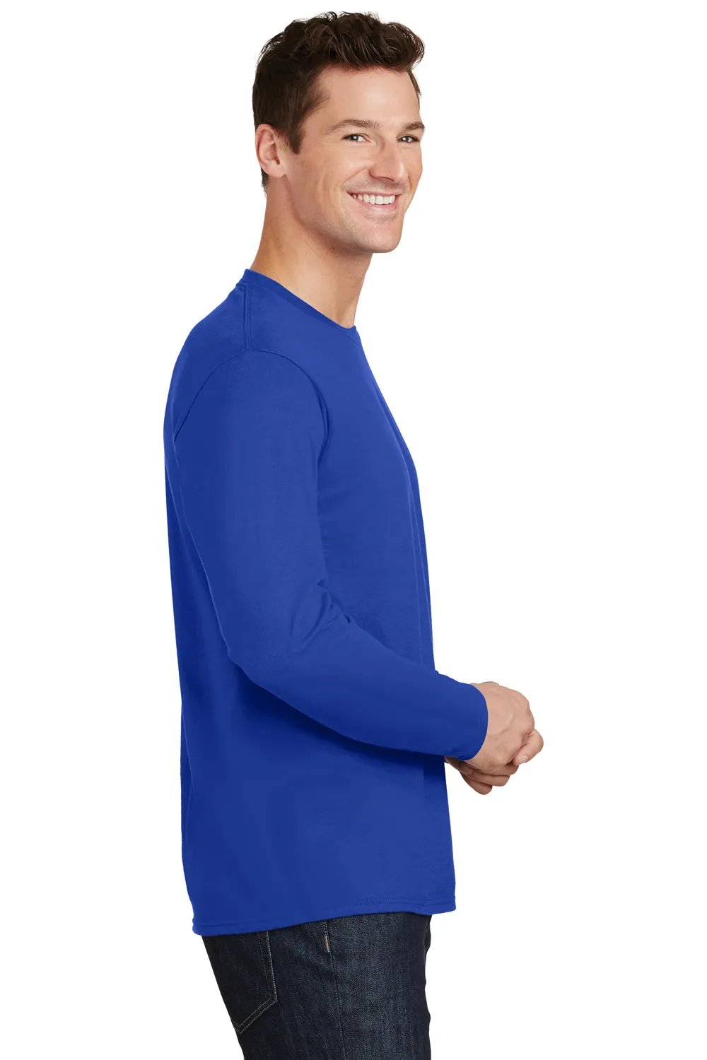 Port & Company Mens Fan Favorite Long Sleeve Crewneck T-Shirt - True Royal Blue