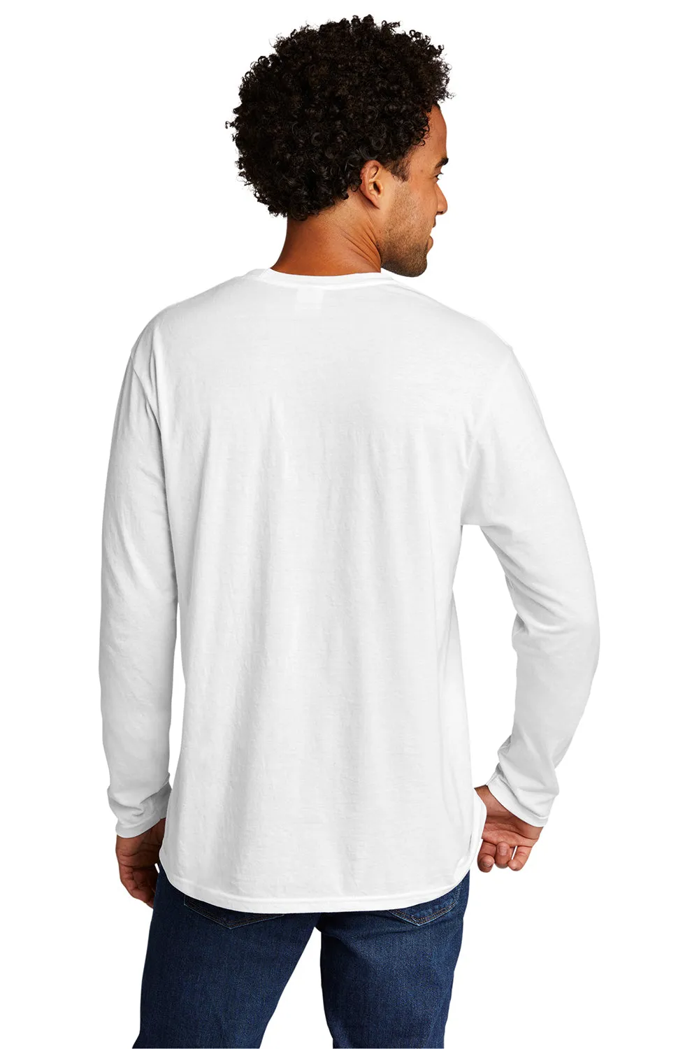 Port & Company Mens Long Sleeve Crewneck T-Shirt - White