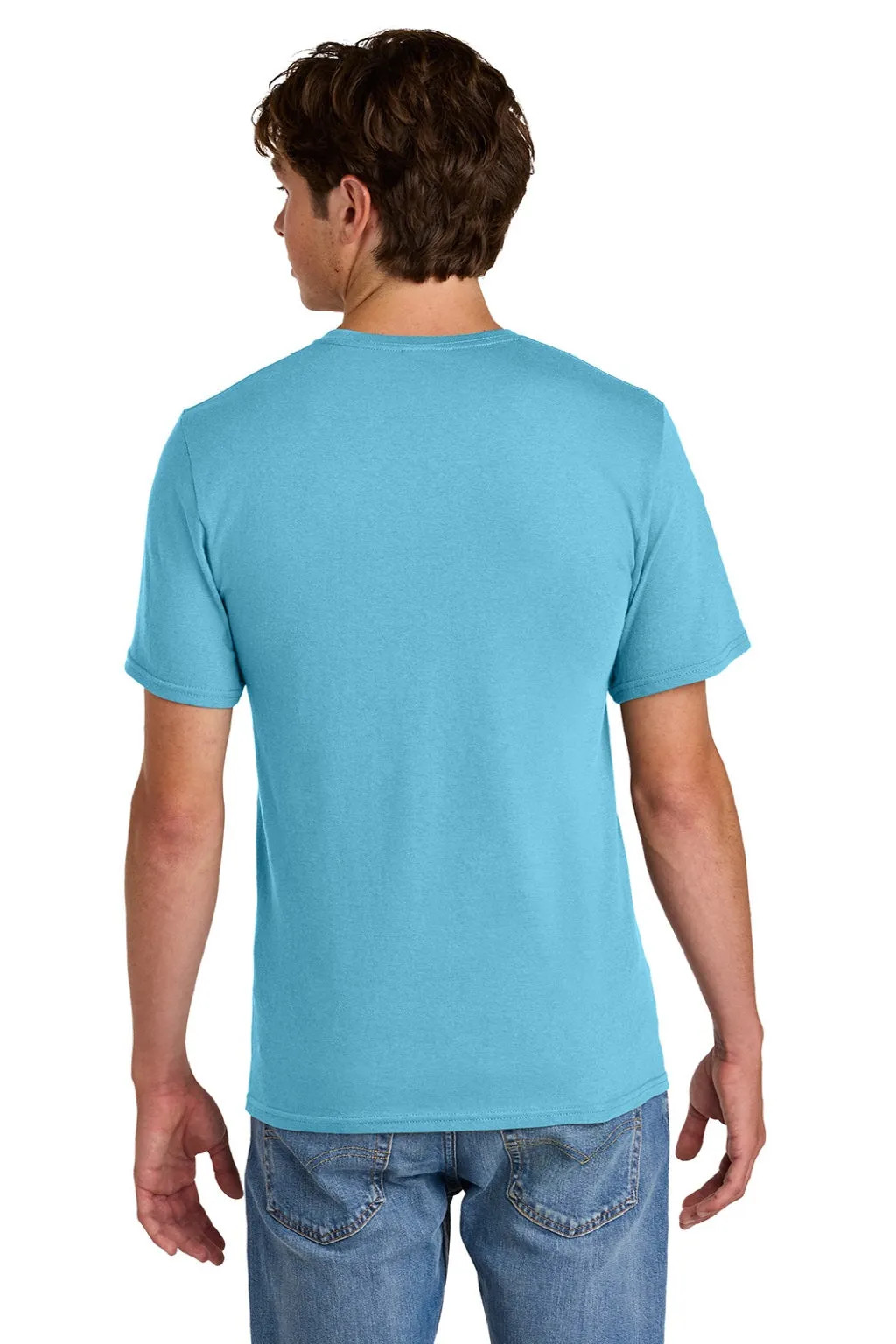 Port & Company Mens Short Sleeve Crewneck T-Shirt - Aquatic Blue