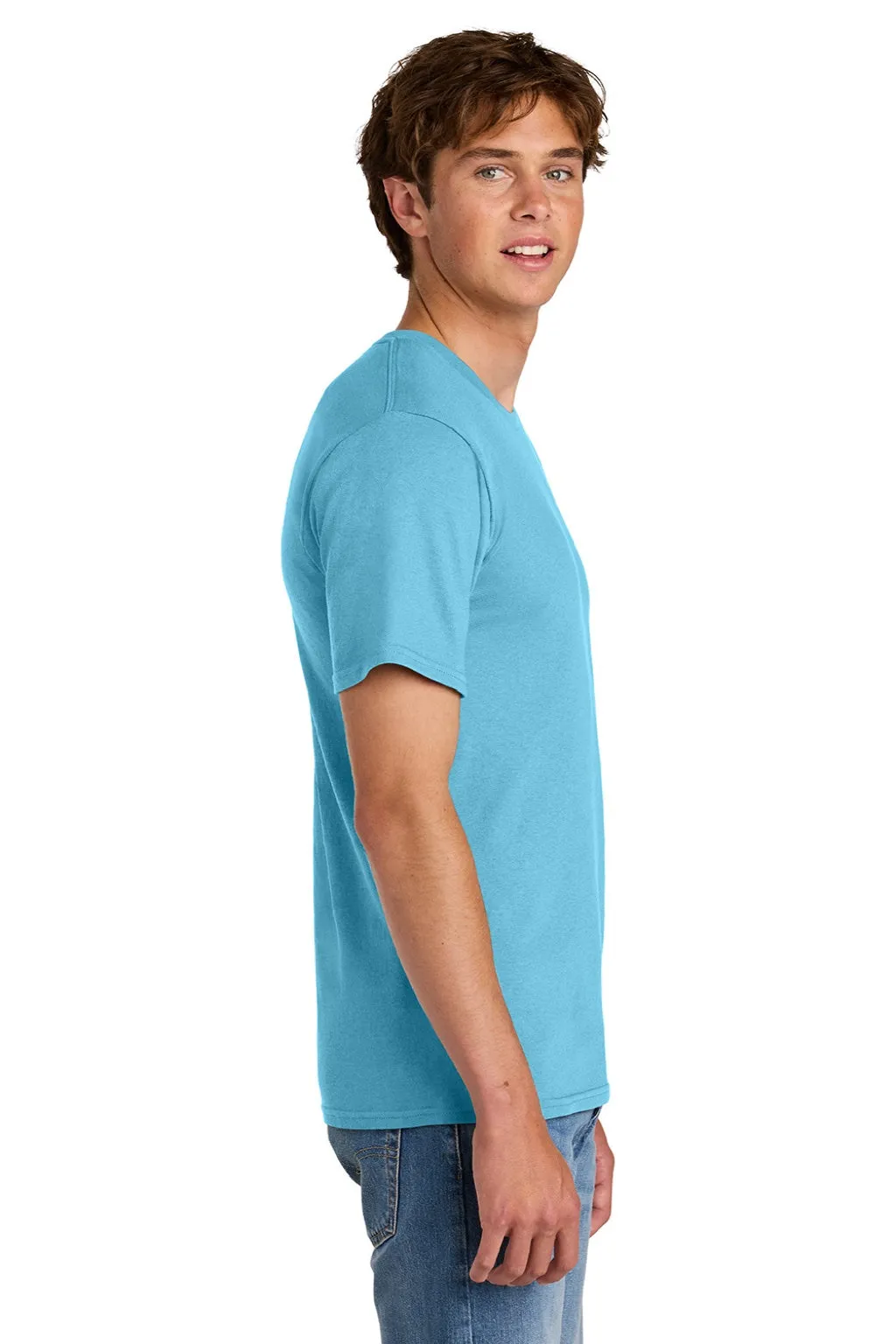 Port & Company Mens Short Sleeve Crewneck T-Shirt - Aquatic Blue