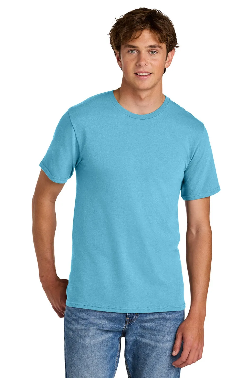 Port & Company Mens Short Sleeve Crewneck T-Shirt - Aquatic Blue