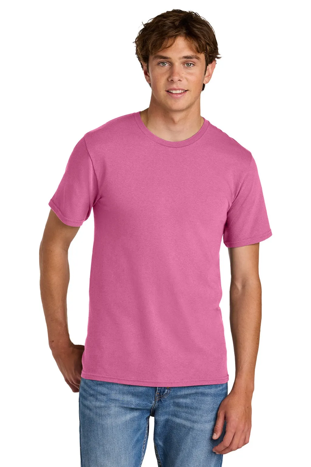 Port & Company Mens Short Sleeve Crewneck T-Shirt - Awareness Pink