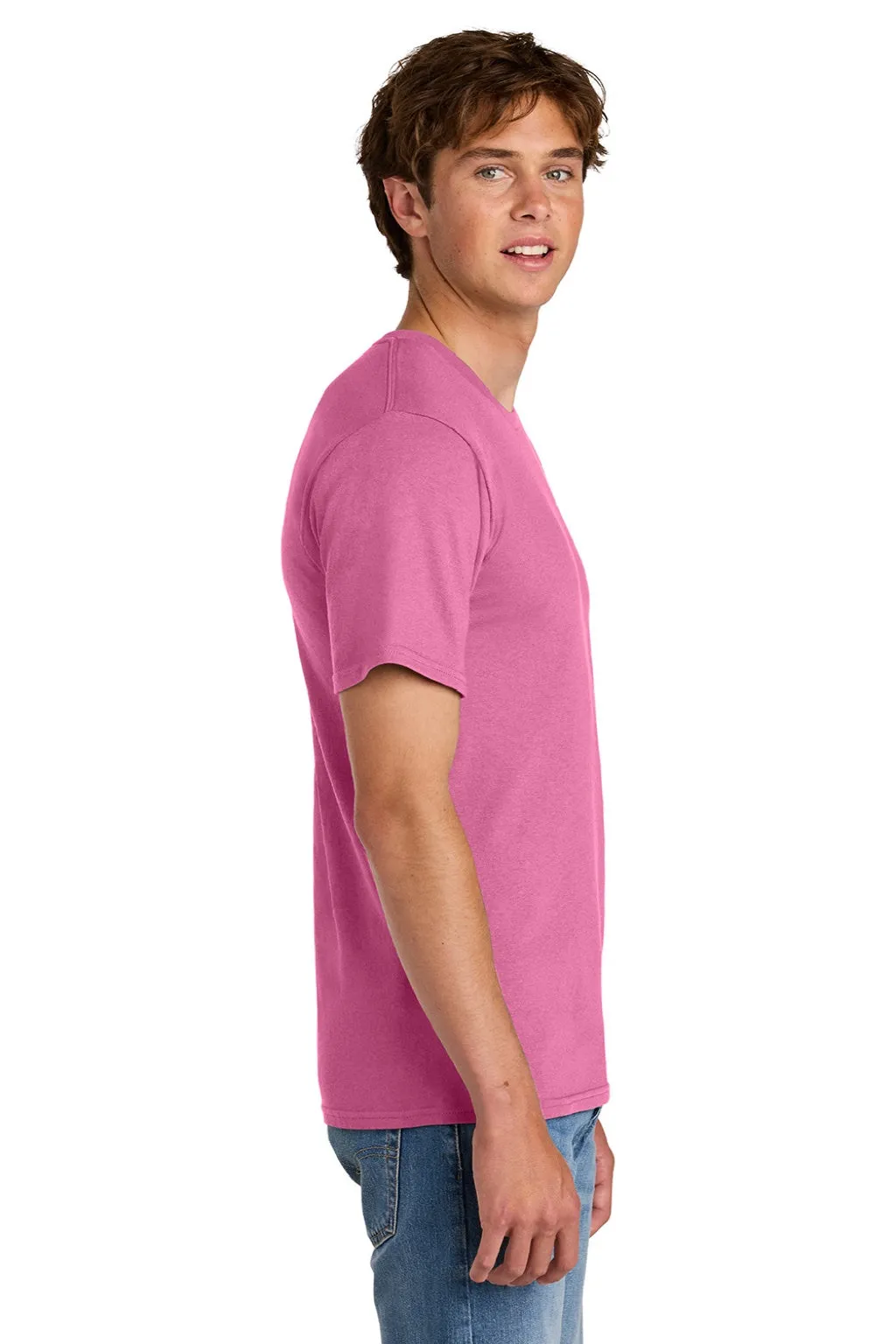 Port & Company Mens Short Sleeve Crewneck T-Shirt - Awareness Pink