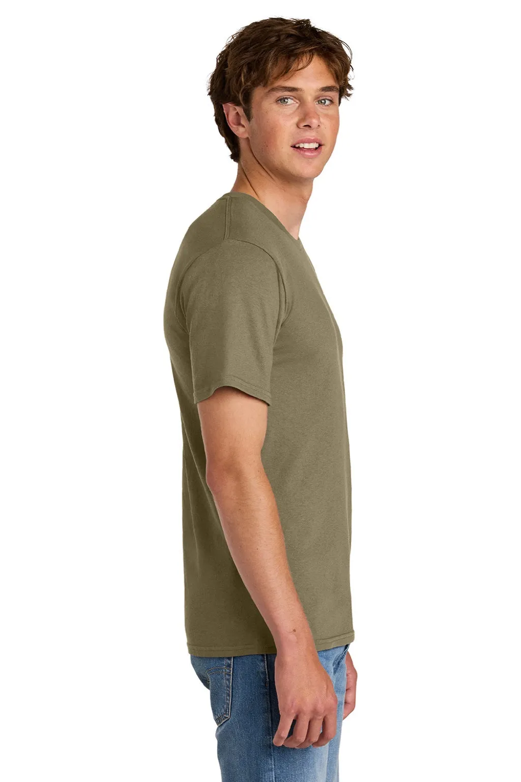 Port & Company Mens Short Sleeve Crewneck T-Shirt - Coyote Brown