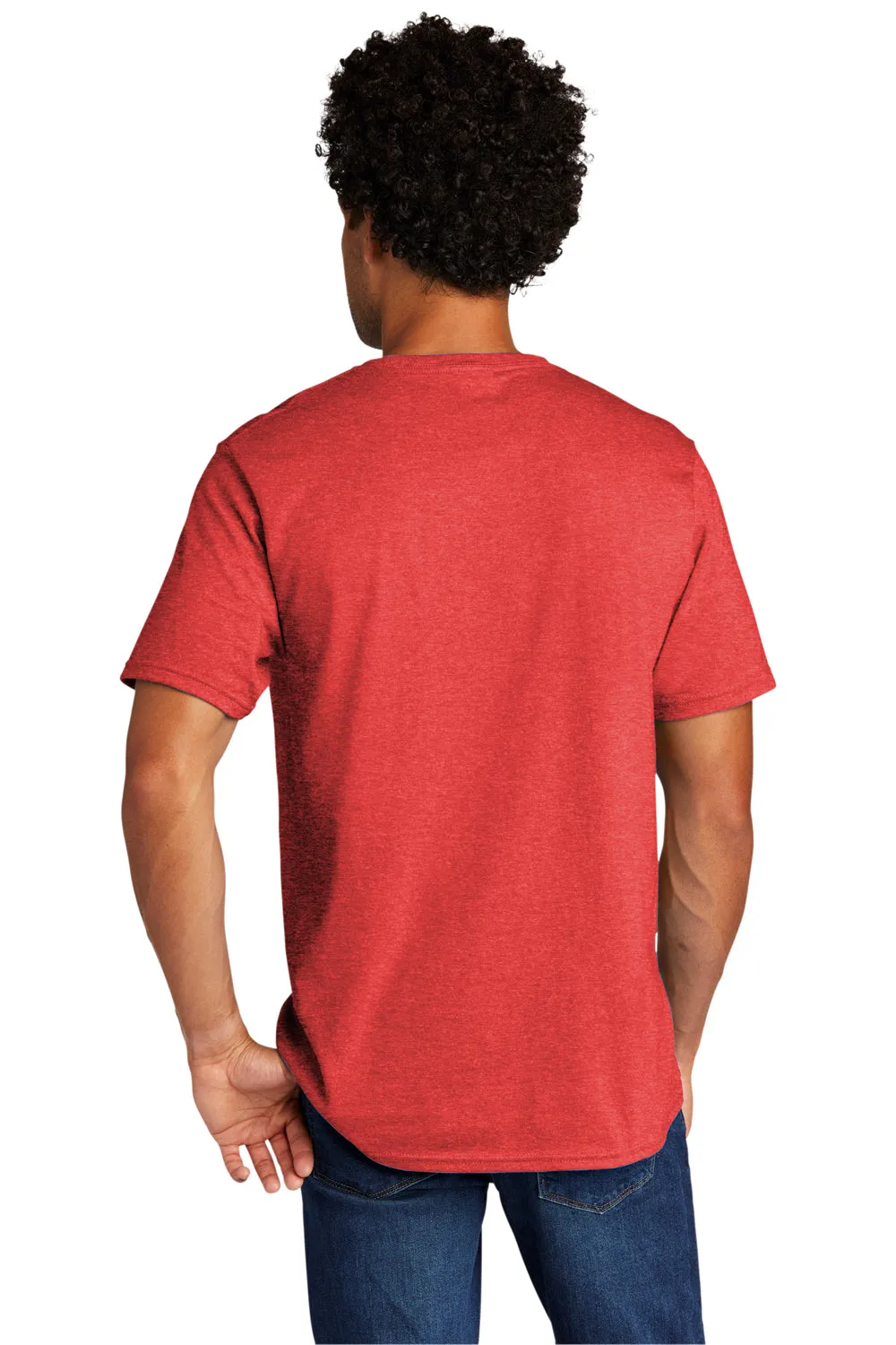 Port & Company Mens Short Sleeve Crewneck T-Shirt - Heather Bright Red