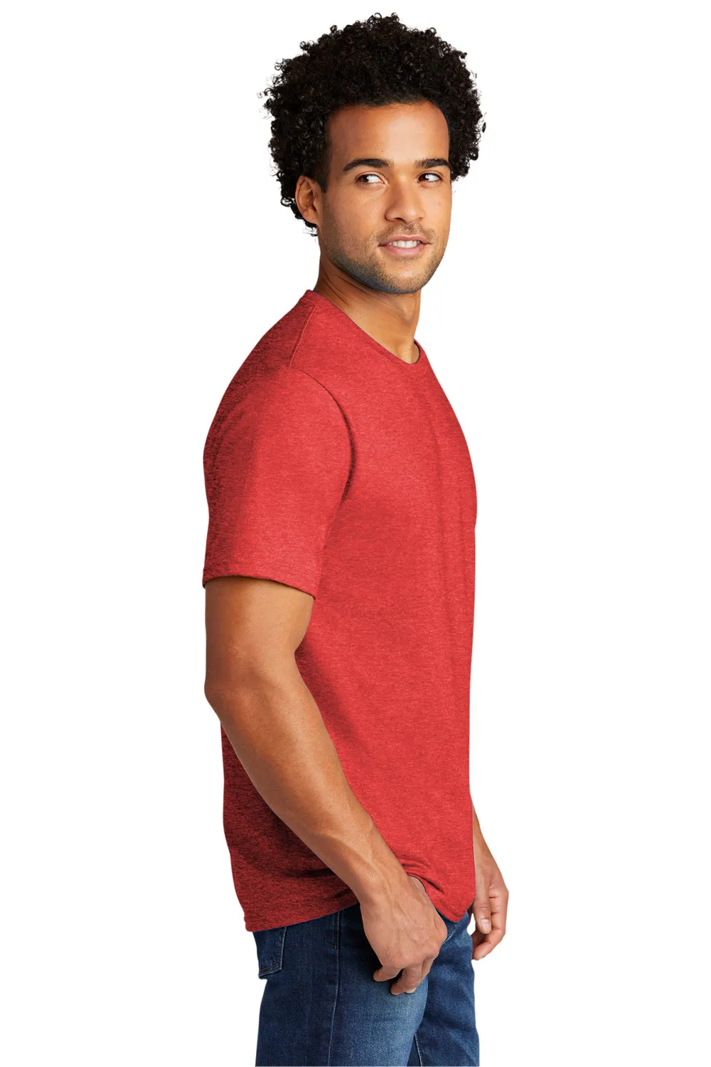 Port & Company Mens Short Sleeve Crewneck T-Shirt - Heather Bright Red