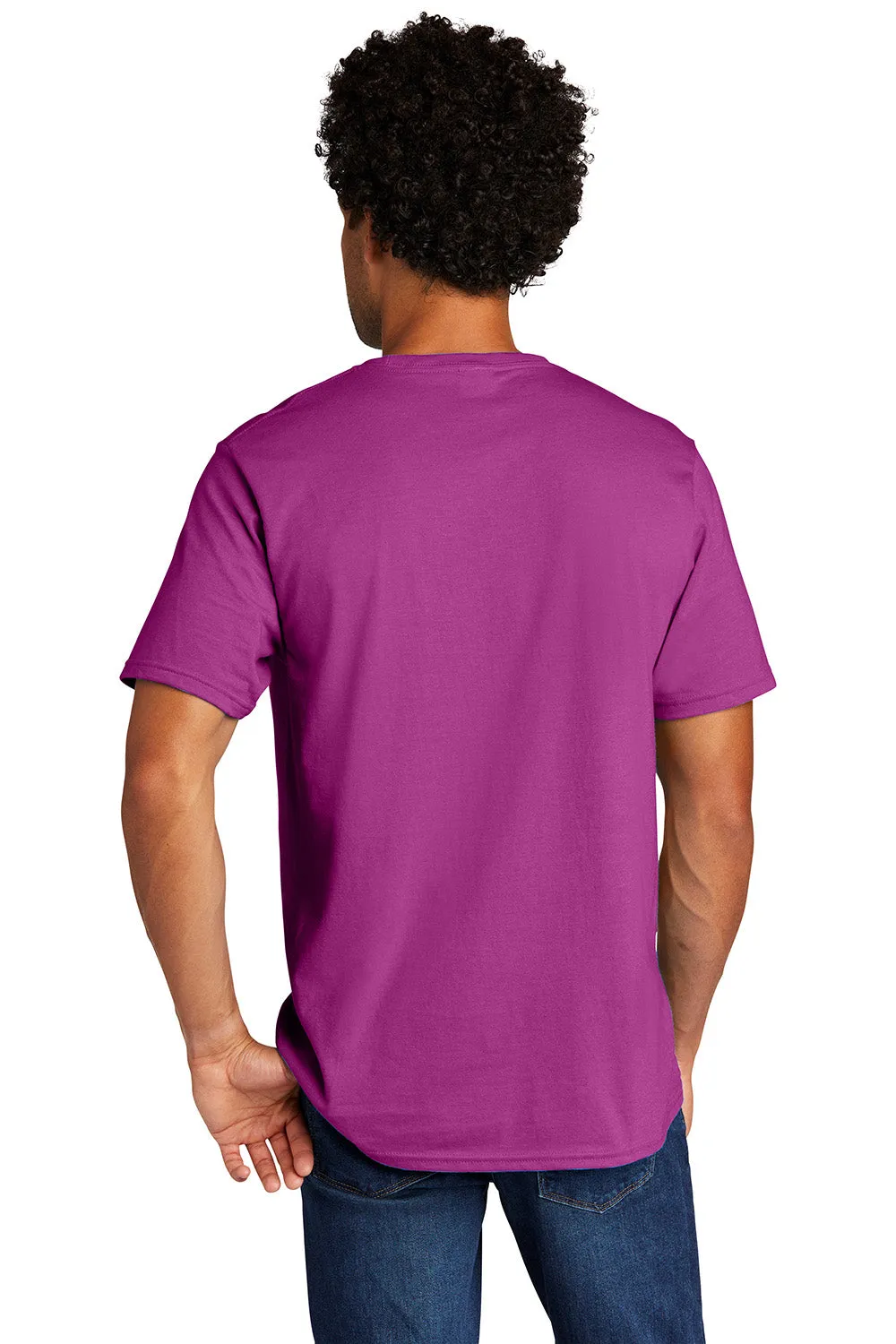 Port & Company Mens Short Sleeve Crewneck T-Shirt - Heather Raspberry Pink