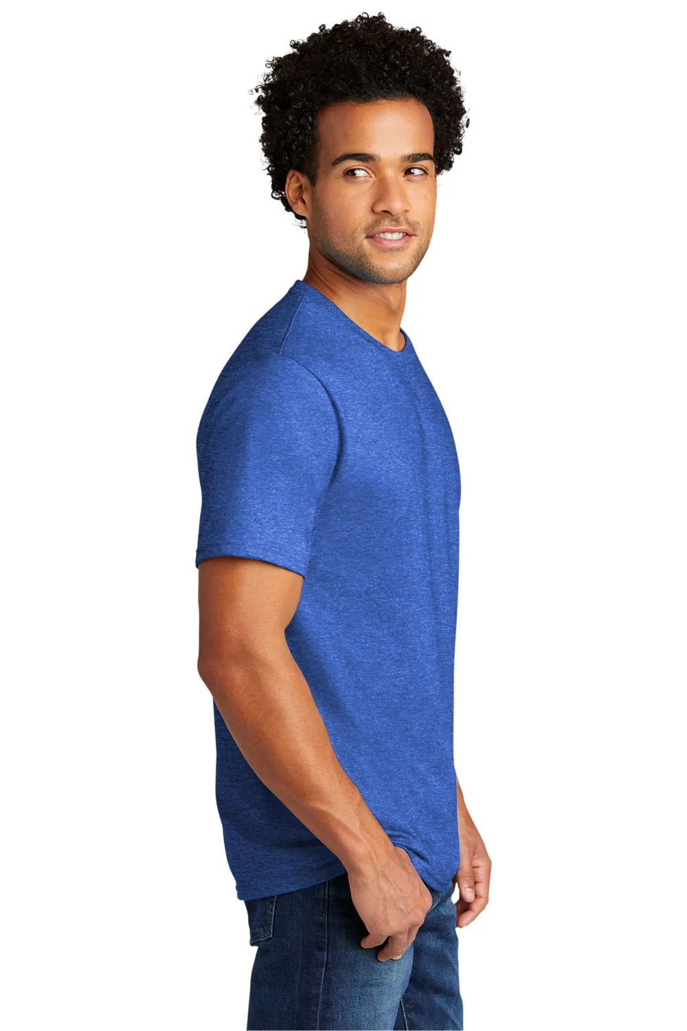 Port & Company Mens Short Sleeve Crewneck T-Shirt - Heather Royal Blue