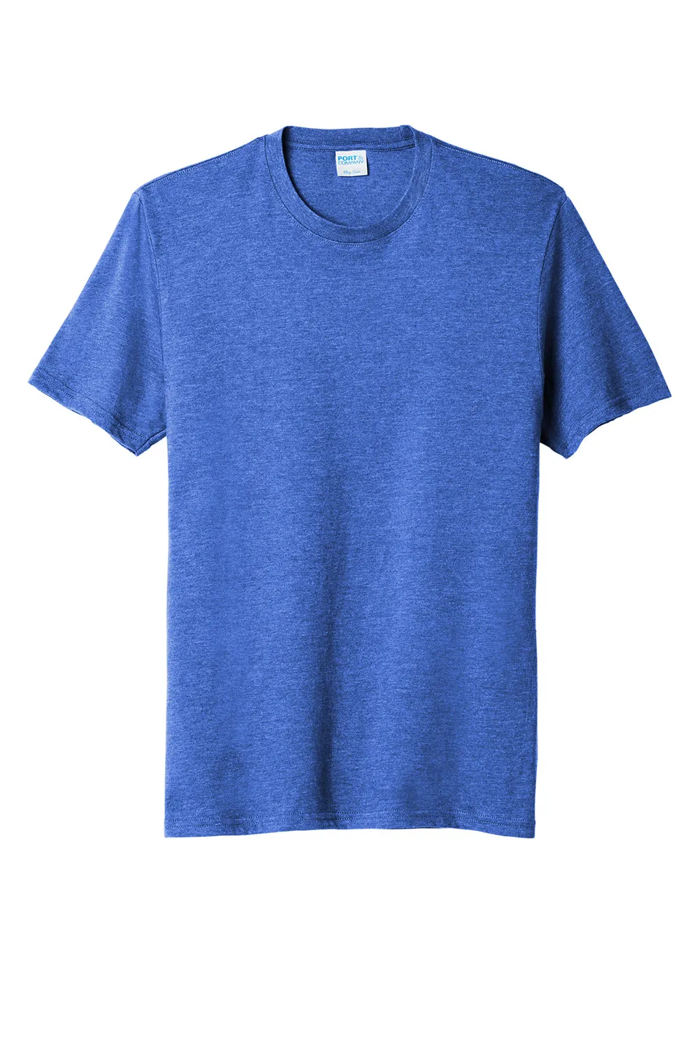 Port & Company Mens Short Sleeve Crewneck T-Shirt - Heather Royal Blue