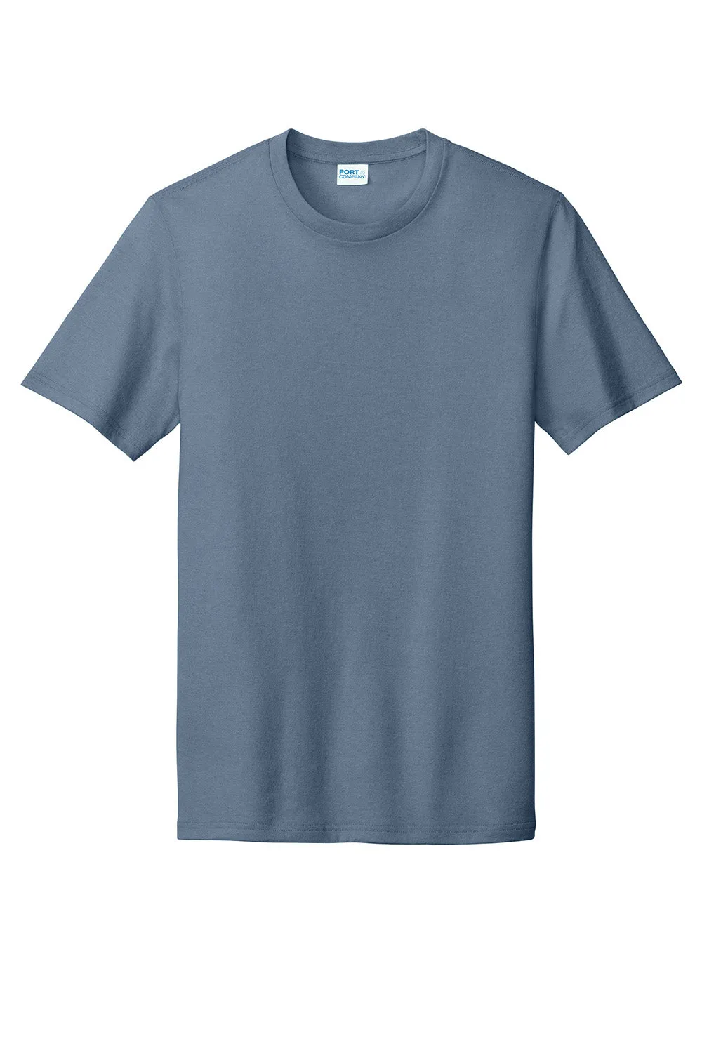 Port & Company Mens Short Sleeve Crewneck T-Shirt - Heather Steel Blue