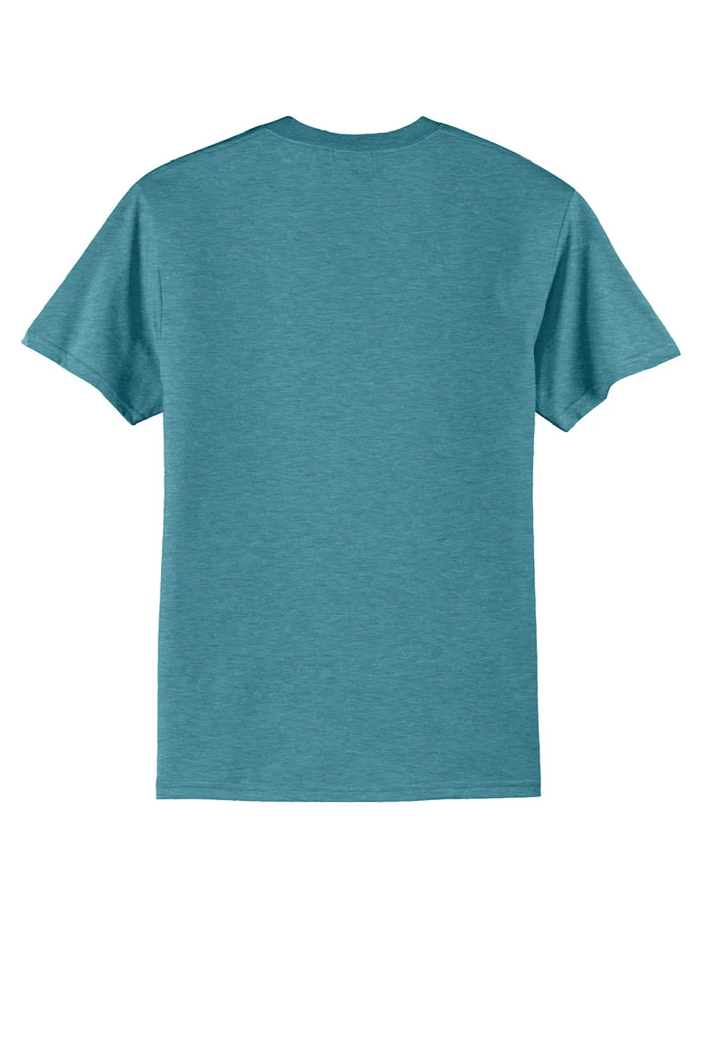 Port & Company Mens Short Sleeve Crewneck T-Shirt - Heather Vivid Teal Blue
