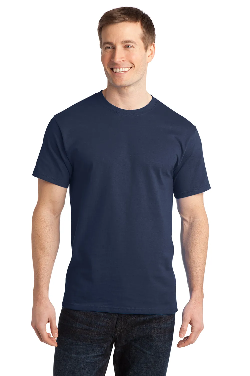 Port & Company Mens Short Sleeve Crewneck T-Shirt - Navy Blue