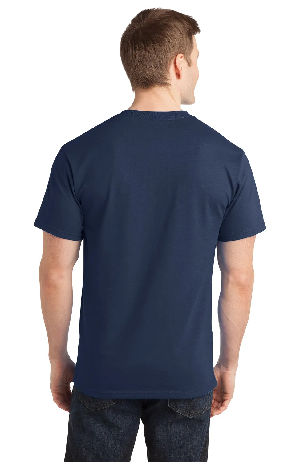 Port & Company Mens Short Sleeve Crewneck T-Shirt - Navy Blue