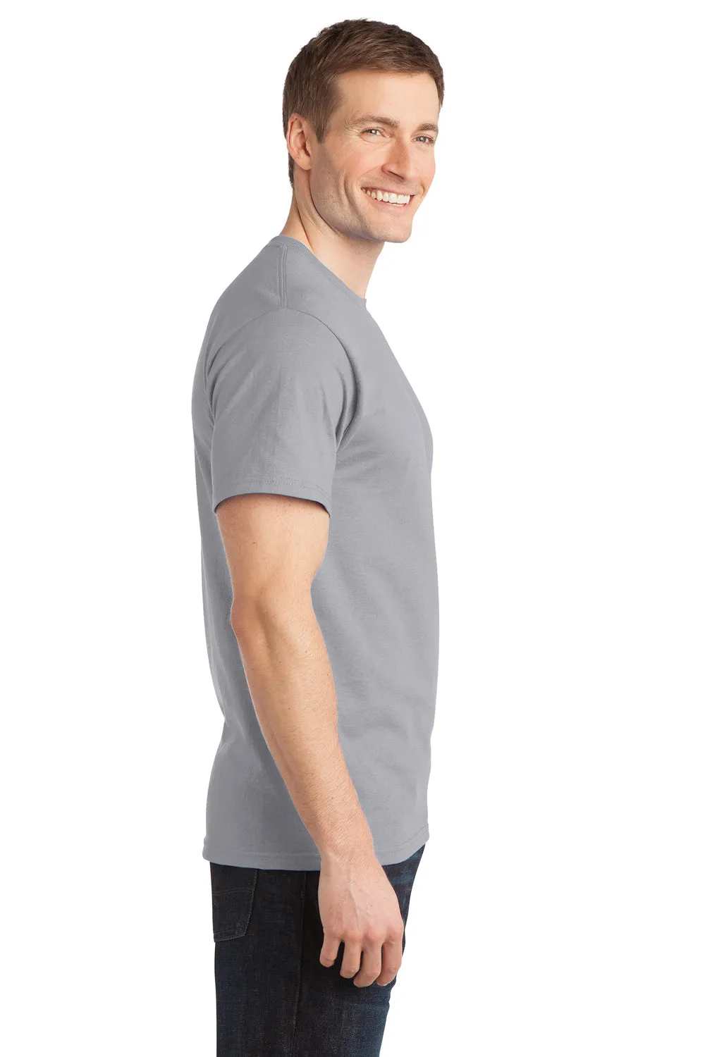 Port & Company Mens Short Sleeve Crewneck T-Shirt - Silver Grey