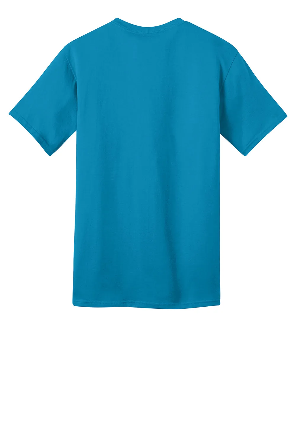 Port & Company Mens Short Sleeve Crewneck T-Shirt - Turquoise Blue - Closeout