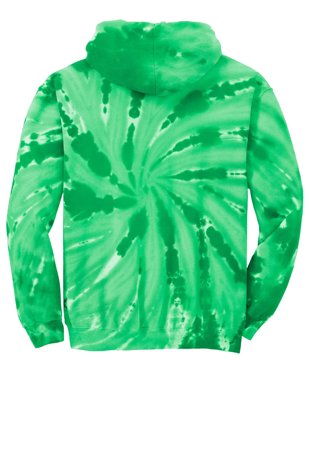 Port & Company Mens Tie-Dye Fleece Hooded Sweatshirt Hoodie w/ Pouch Pocket - Kelly Green