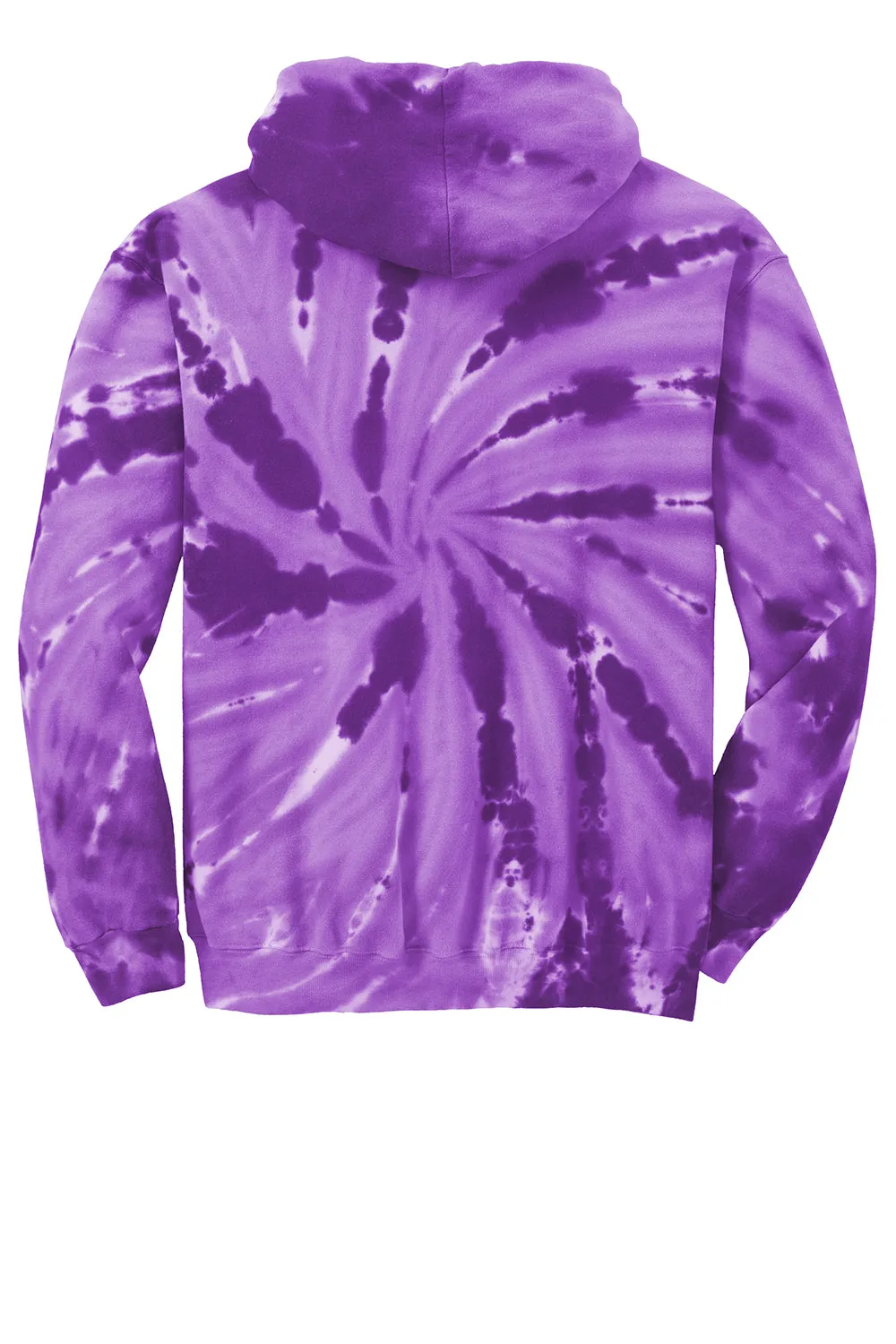 Port & Company Mens Tie-Dye Fleece Hooded Sweatshirt Hoodie w/ Pouch Pocket - Purple