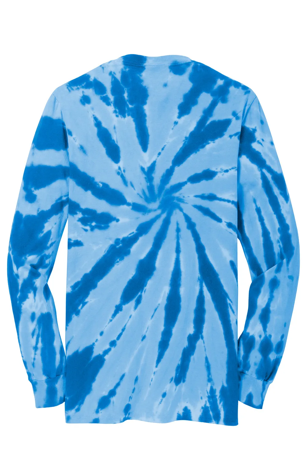 Port & Company Mens Tie-Dye Long Sleeve Crewneck T-Shirt - Royal Blue