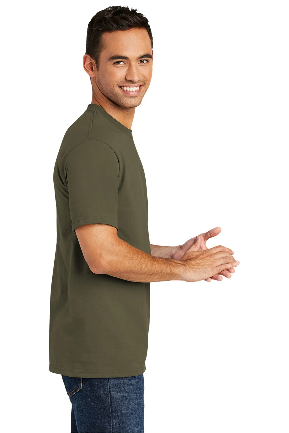 Port & Company Mens USA Made Short Sleeve Crewneck T-Shirt - Olive Drab Green - Closeout