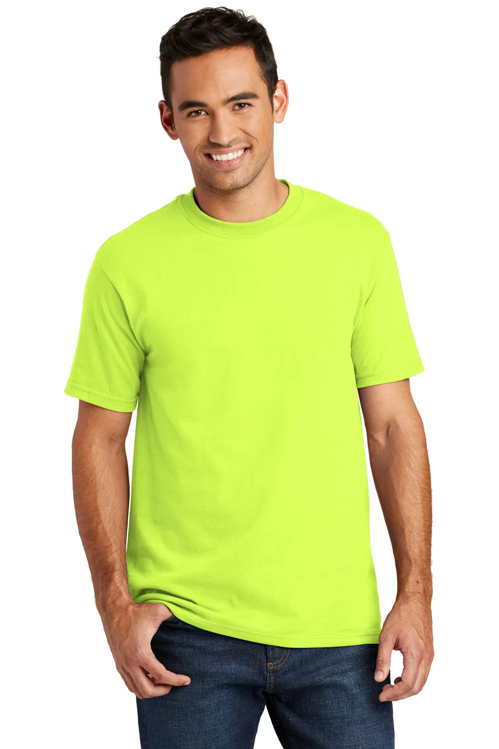 Port & Company Mens USA Made Short Sleeve Crewneck T-Shirt - Safety Green - Closeout