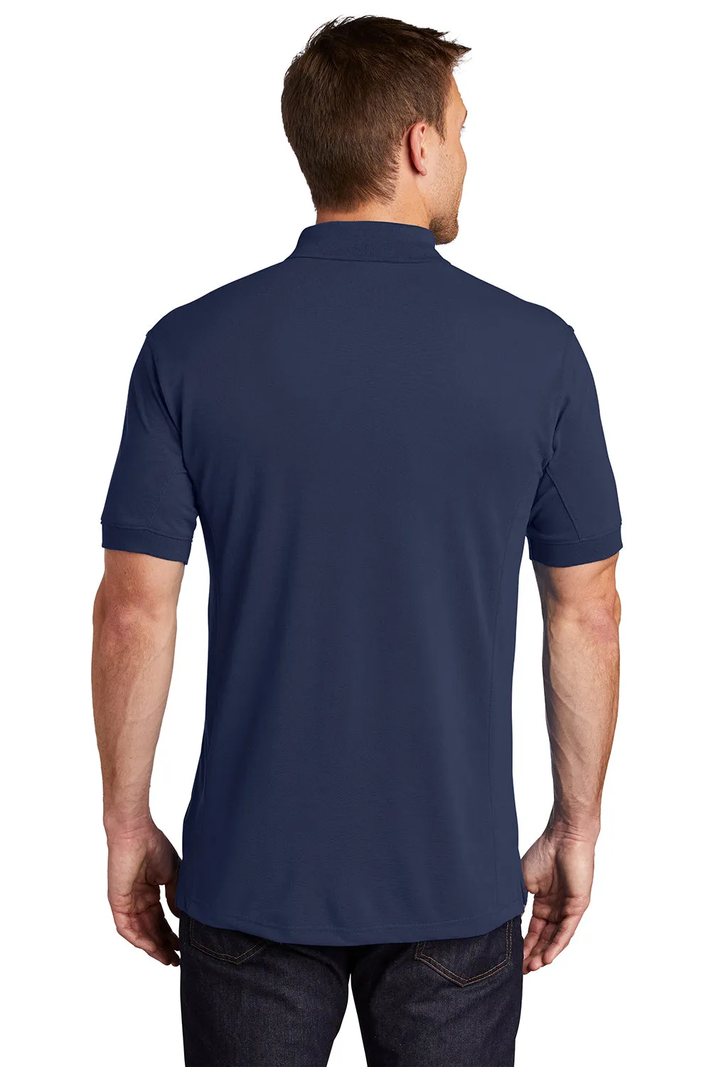 Port Authority Mens 5-1 Performance Moisture Wicking Short Sleeve Polo Shirt - True Navy Blue - Closeout