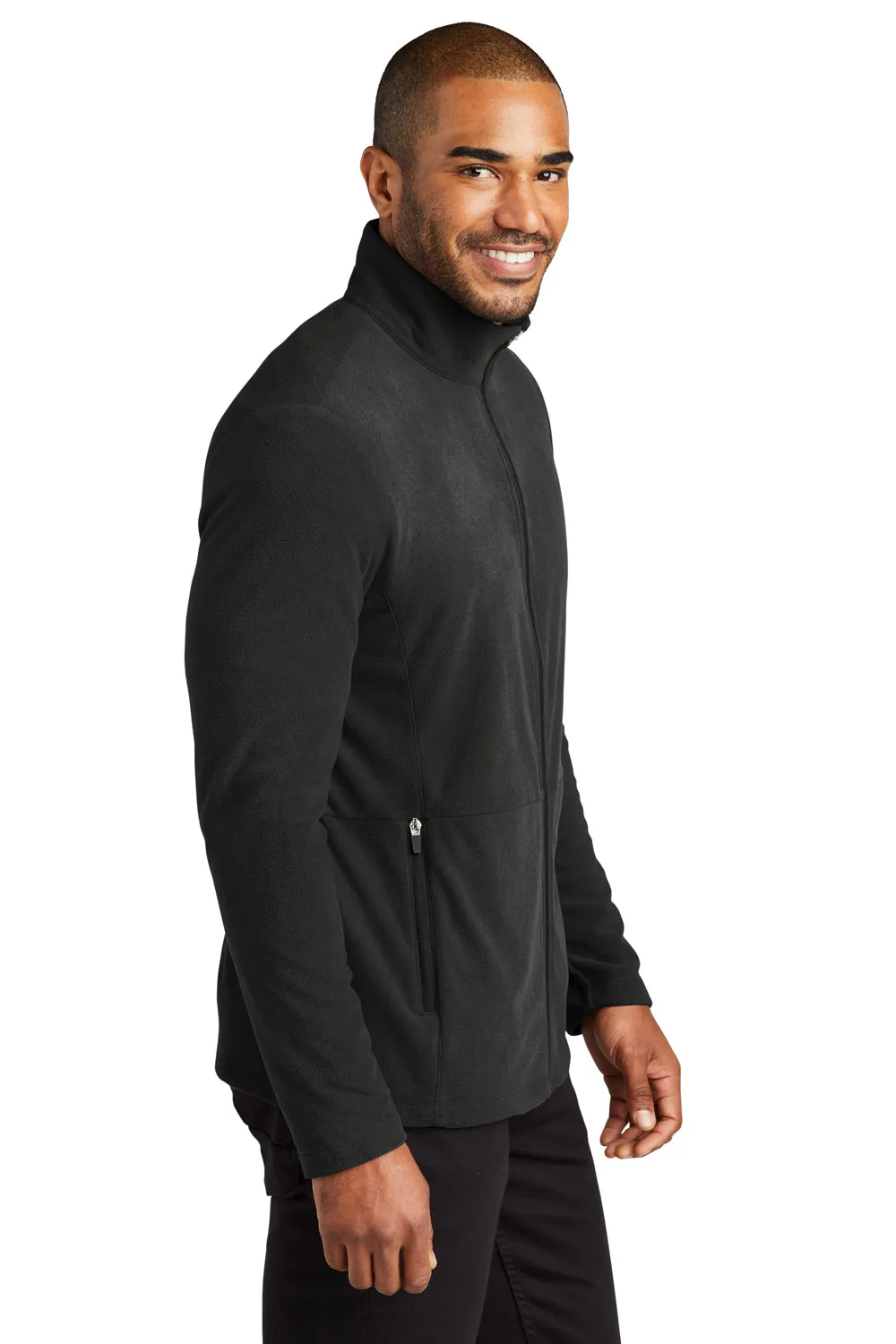 Port Authority Mens Accord Pill Resistant Microfleece Full Zip Jacket - Black