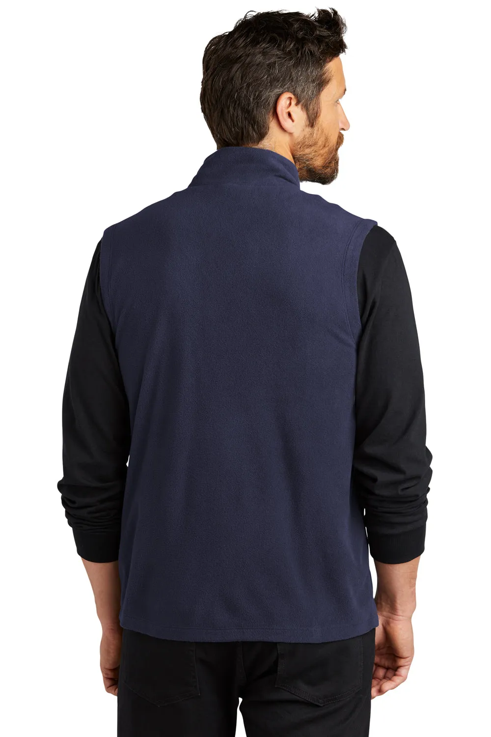 Port Authority Mens Accord Pill Resistant Microfleece Full Zip Vest - Navy Blue