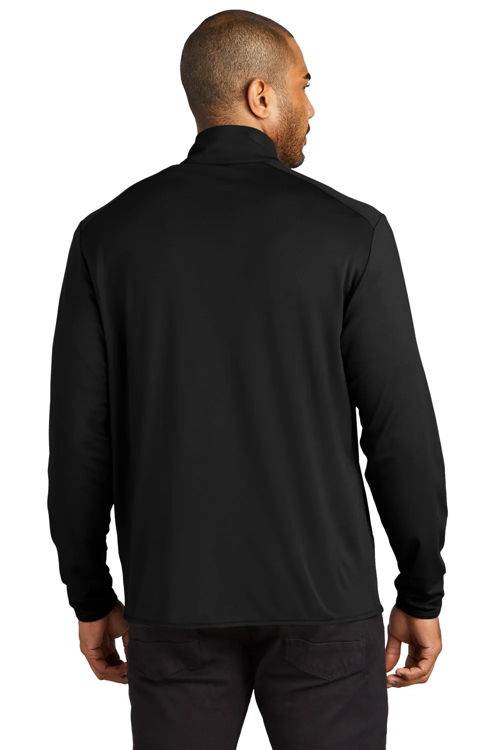 Port Authority Mens Accord Stretch Fleece Moisture Wicking Full Zip Jacket - Black