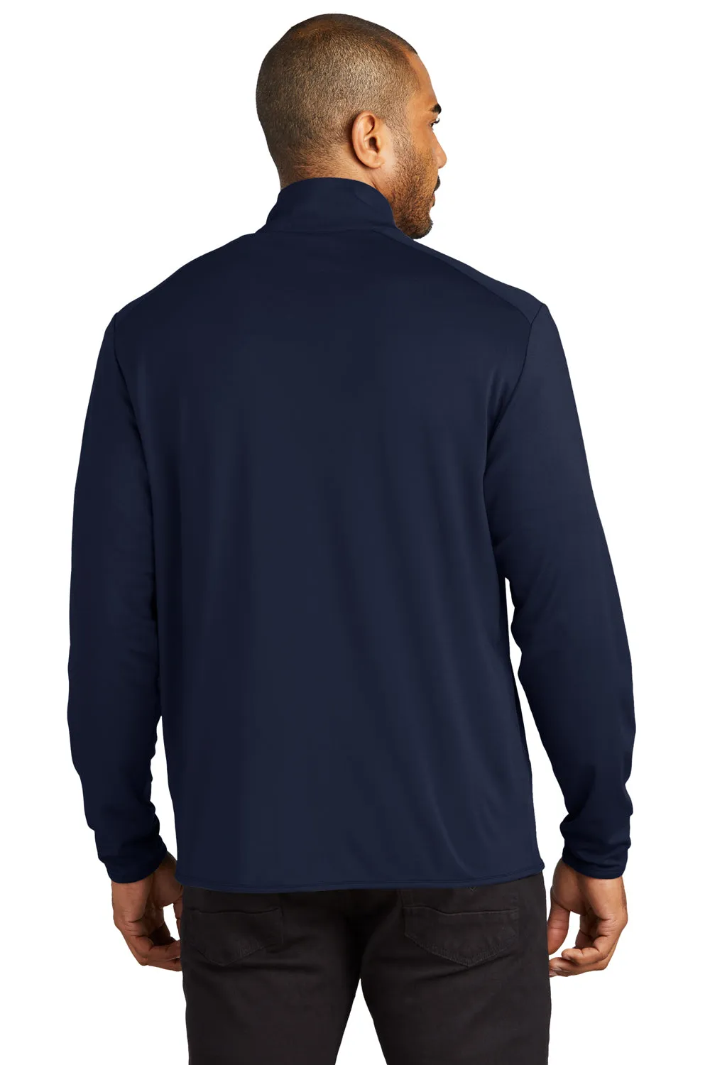 Port Authority Mens Accord Stretch Fleece Moisture Wicking Full Zip Jacket - Navy Blue