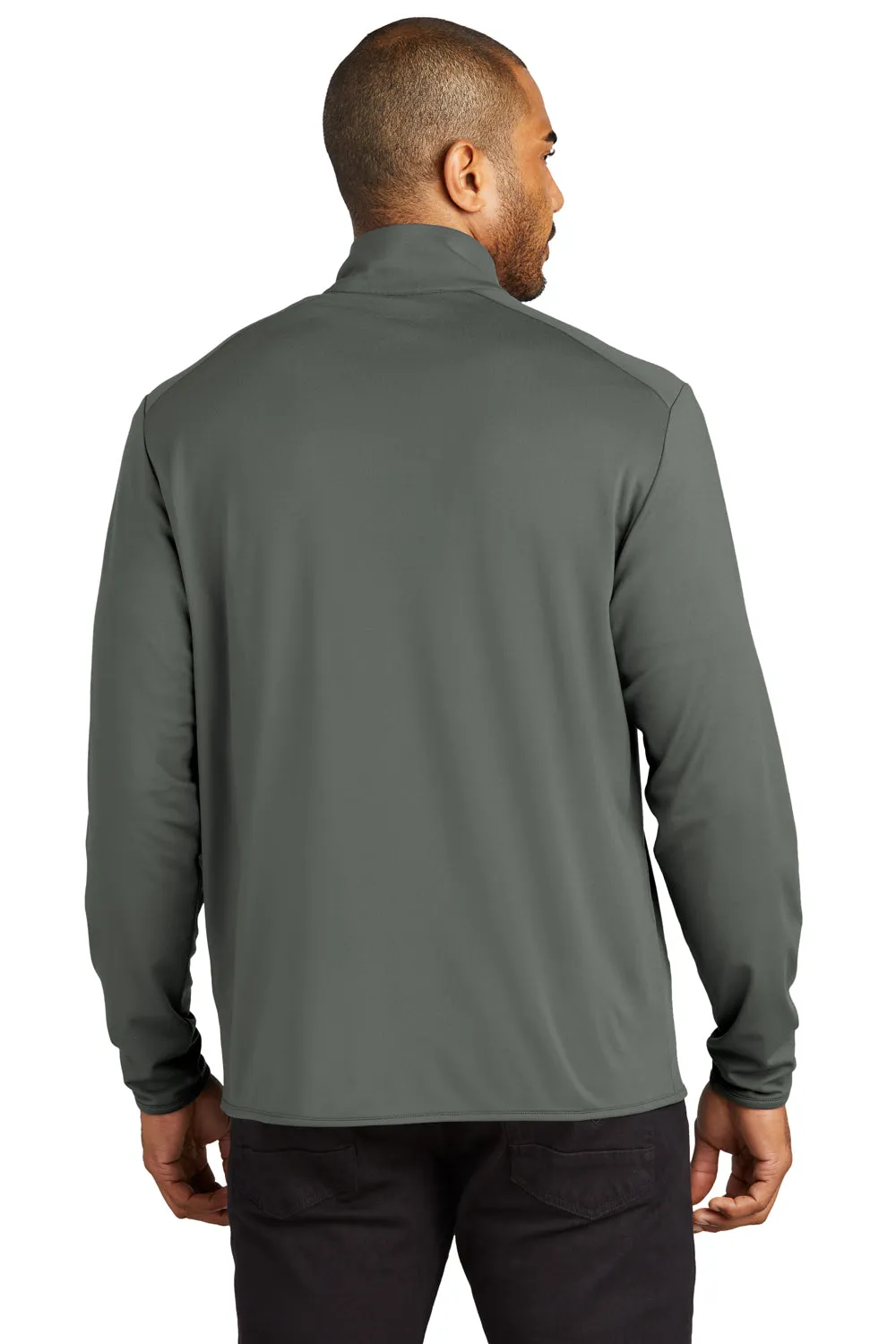 Port Authority Mens Accord Stretch Fleece Moisture Wicking Full Zip Jacket - Pewter Grey