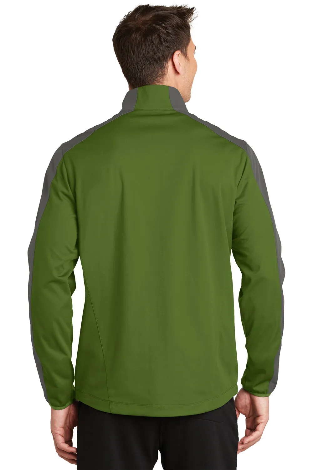 Port Authority Mens Active Wind & Water Resistant Full Zip Jacket - Garden Green/Steel Grey - Closeout