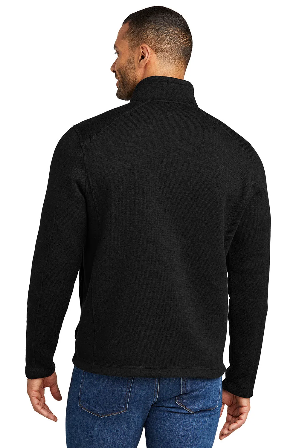 Port Authority Mens Arc Pill Resistant Sweater Fleece 1/4 Zip Jacket - Deep Black