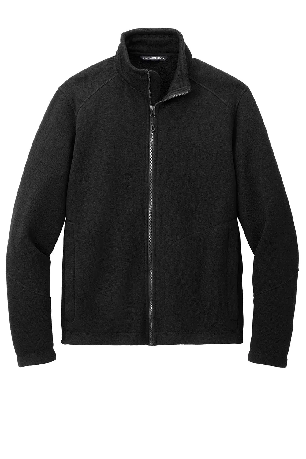 Port Authority Mens Arc Pill Resistant Sweater Fleece Full Zip Jacket - Deep Black
