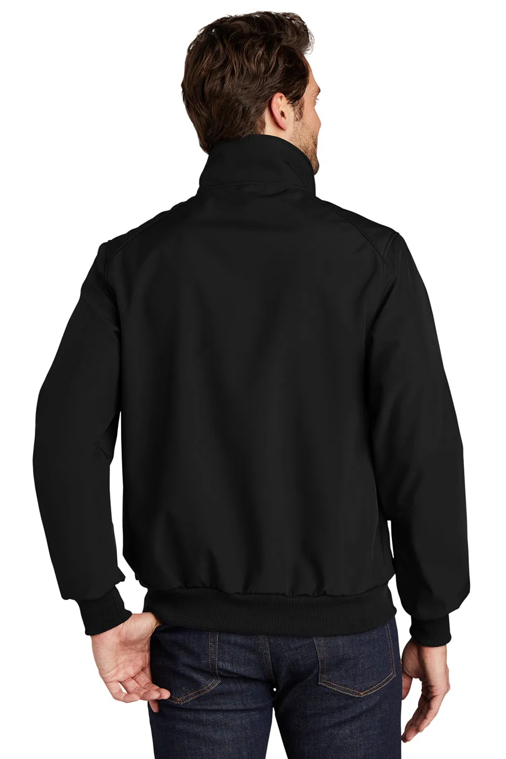 Port Authority Mens Bomber Wind & Water Resistant Full Zip Jacket - Black