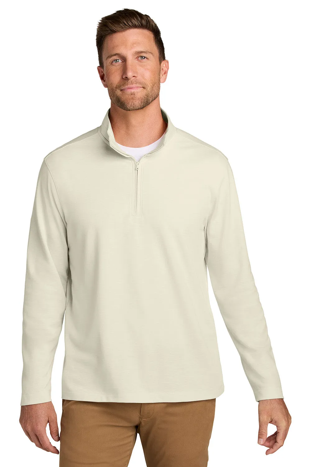Port Authority Mens Breakwater 1/4 Zip Sweatshirt - Parchment