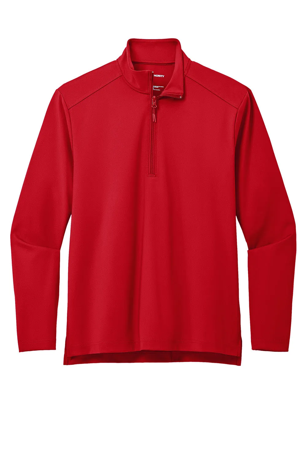 Port Authority Mens C-FREE Double Knit Moisture Wicking 1/4 Zip Sweatshirt - Rich Red