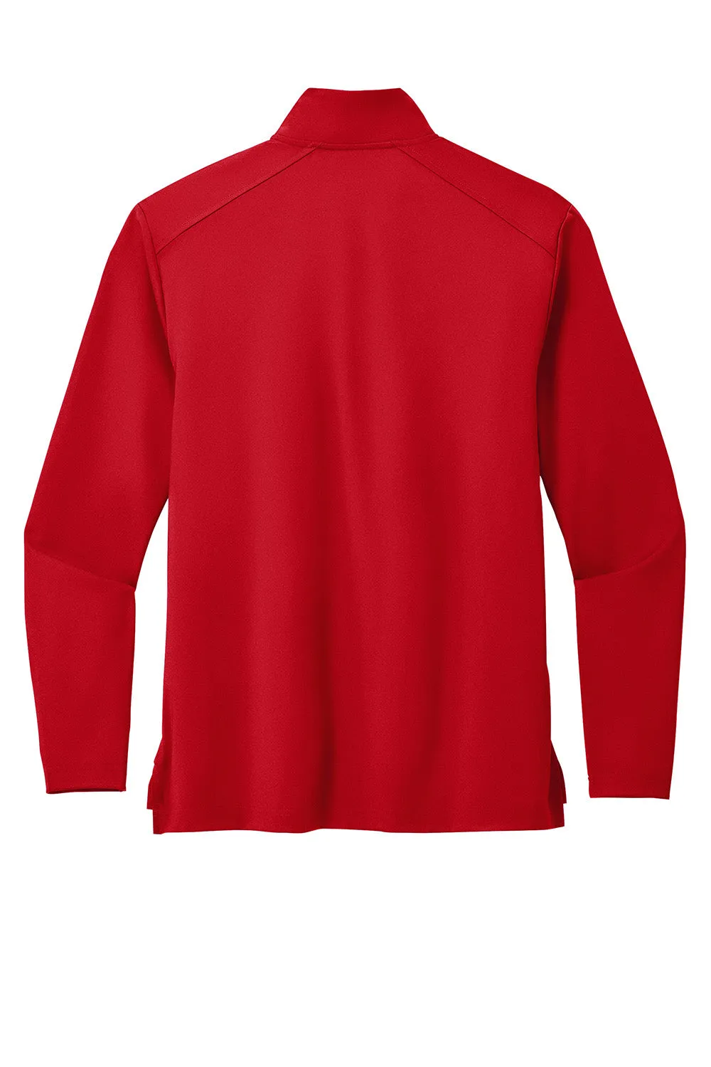Port Authority Mens C-FREE Double Knit Moisture Wicking 1/4 Zip Sweatshirt - Rich Red