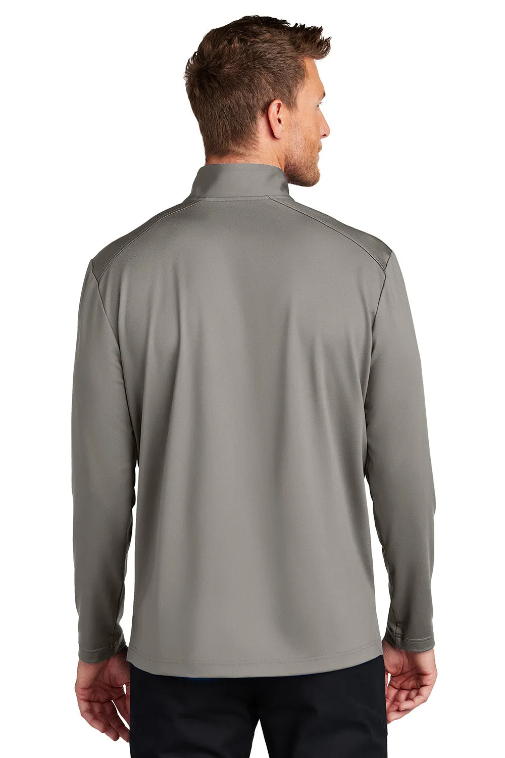 Port Authority Mens C-FREE Double Knit Moisture Wicking 1/4 Zip Sweatshirt - Smoke Grey