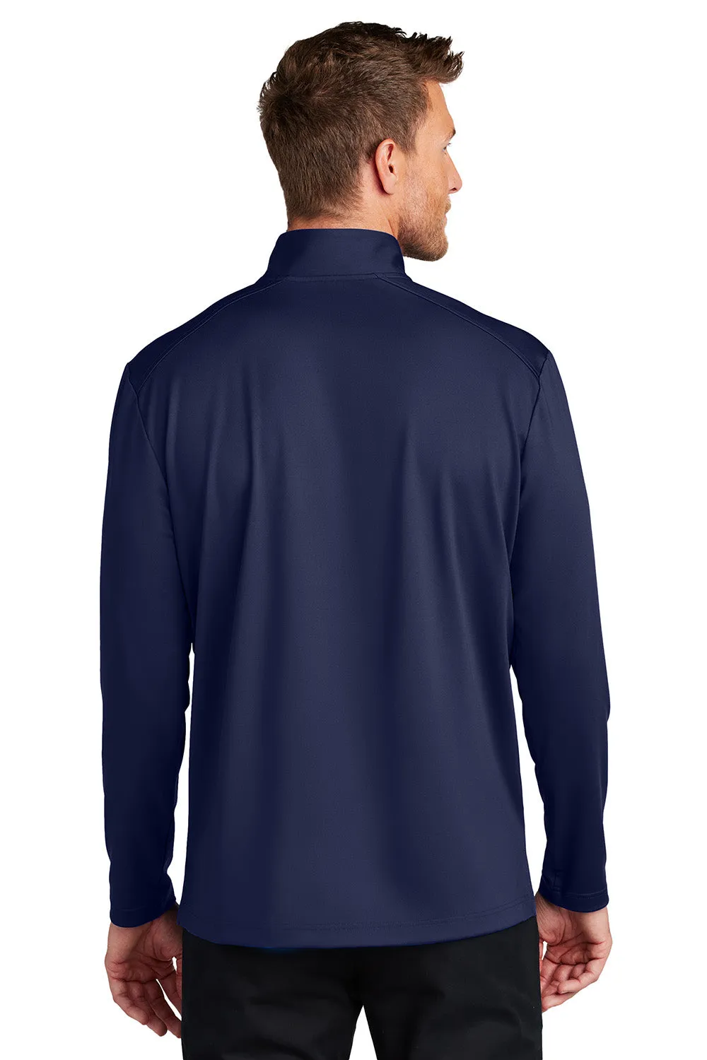 Port Authority Mens C-FREE Double Knit Moisture Wicking 1/4 Zip Sweatshirt - True Navy Blue