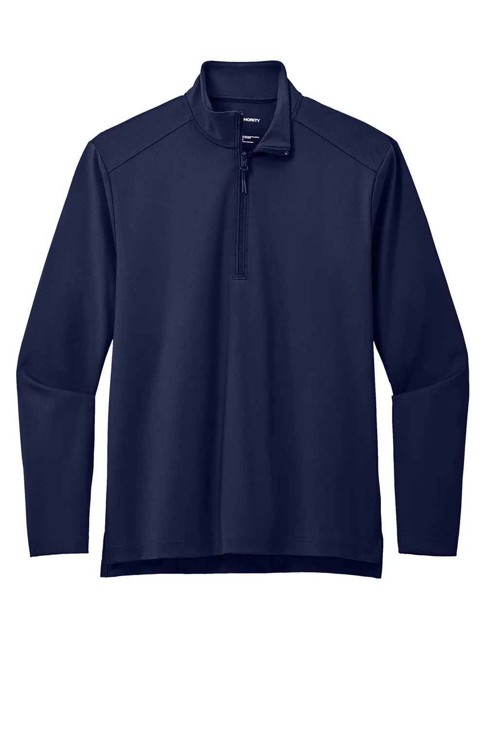 Port Authority Mens C-FREE Double Knit Moisture Wicking 1/4 Zip Sweatshirt - True Navy Blue