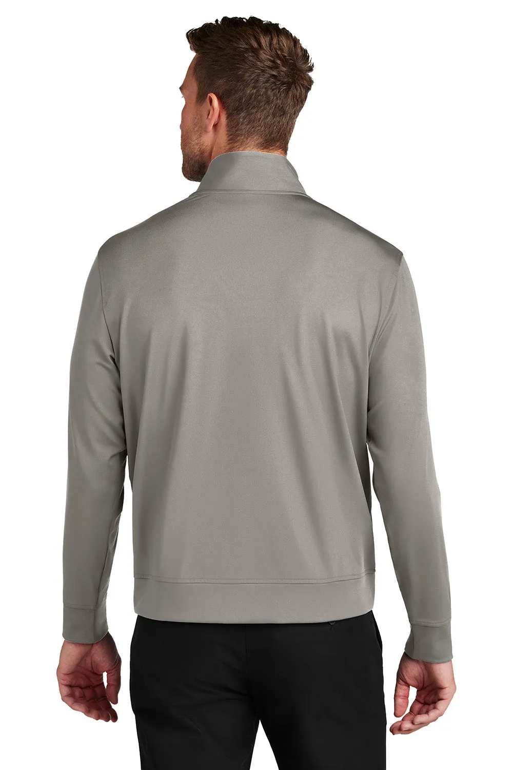 Port Authority Mens C-FREE Double Knit Moisture Wicking Full Zip Sweatshirt w/ Pockets - Smoke Grey