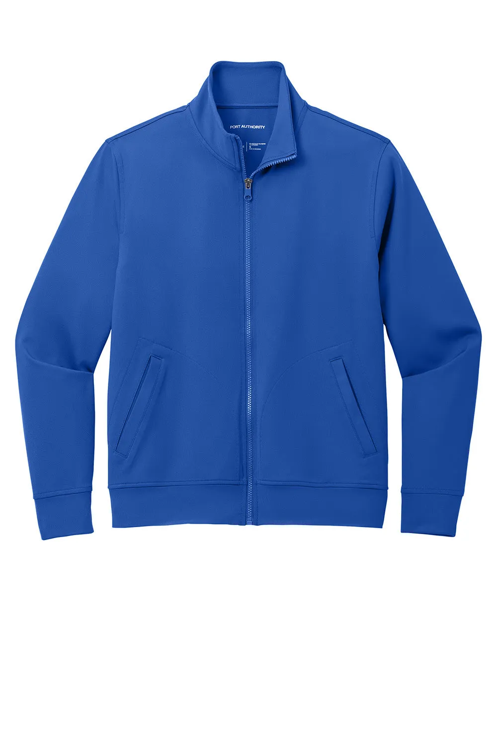 Port Authority Mens C-FREE Double Knit Moisture Wicking Full Zip Sweatshirt w/ Pockets - True Royal Blue